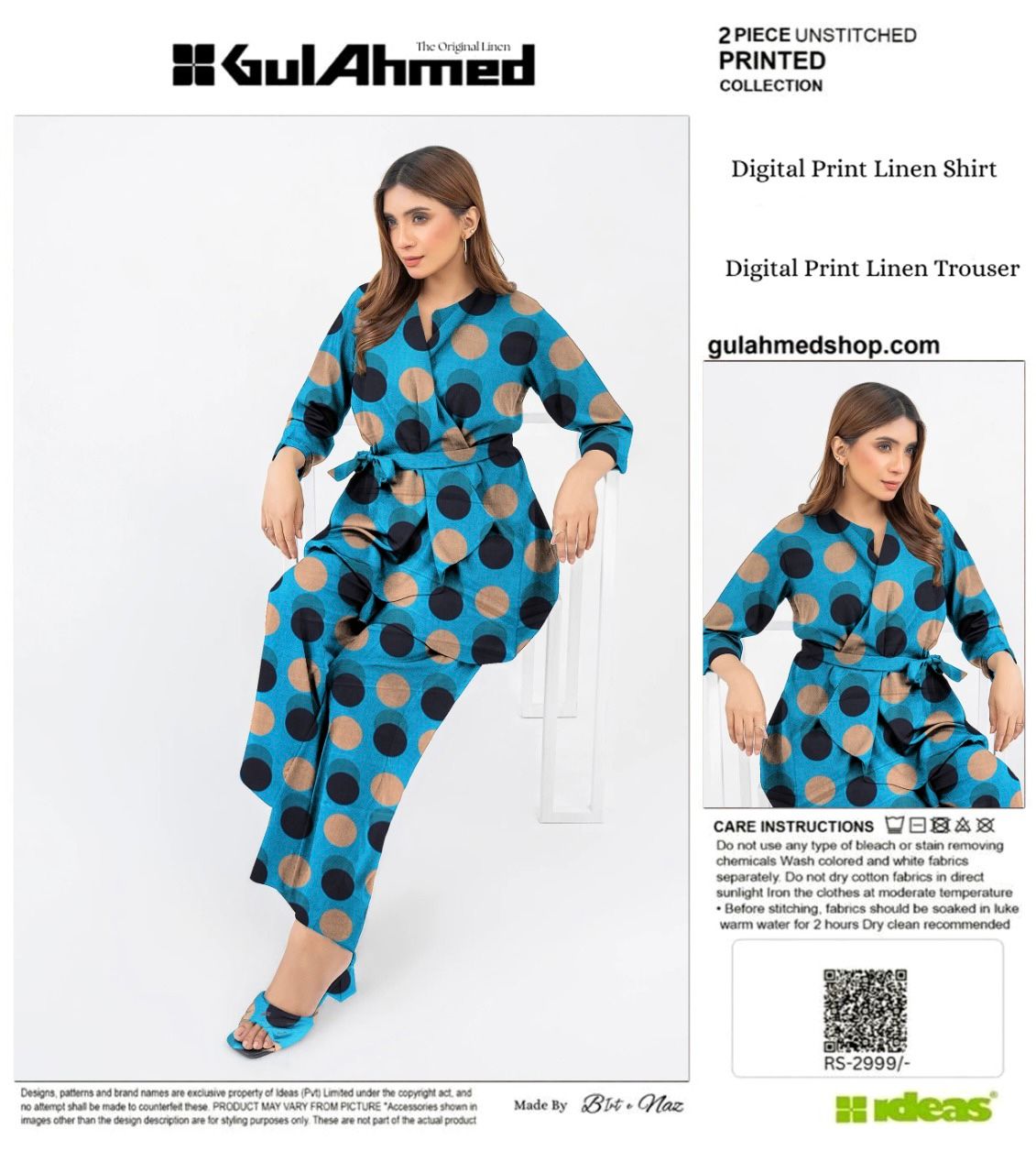 GUL AHMAD LINEN TWO PIECE ALLOVER