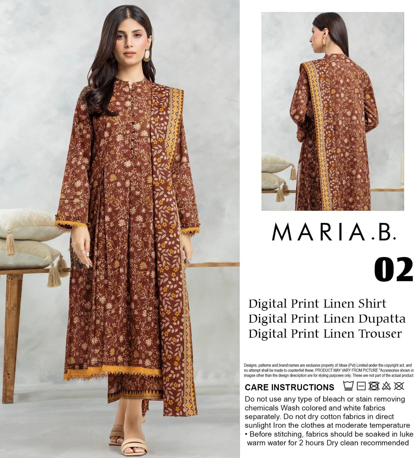 MARIA.B LINEN THREE PIECE