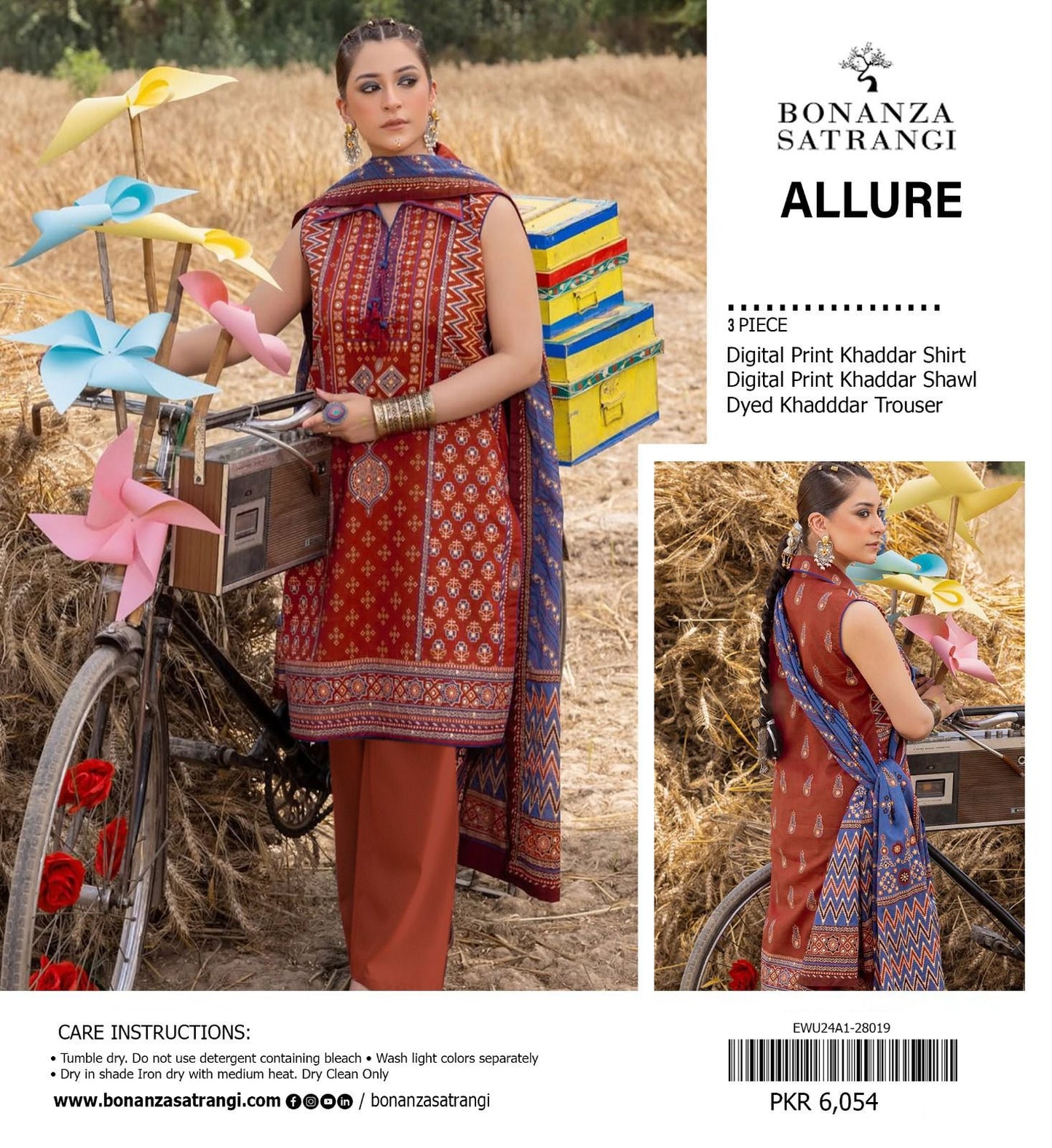 BONANZA SATRANGI KHADDAR THREE PIECE
