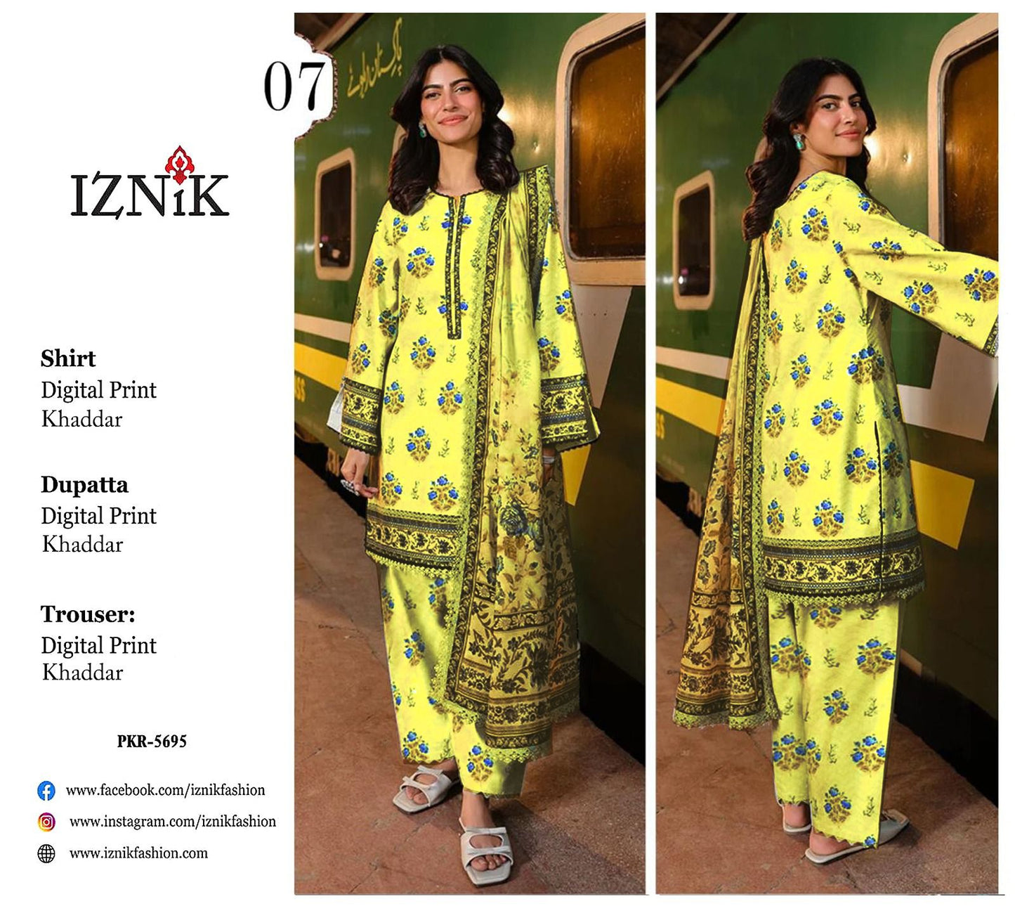 IZNIK KHADDAR THREE PIECE