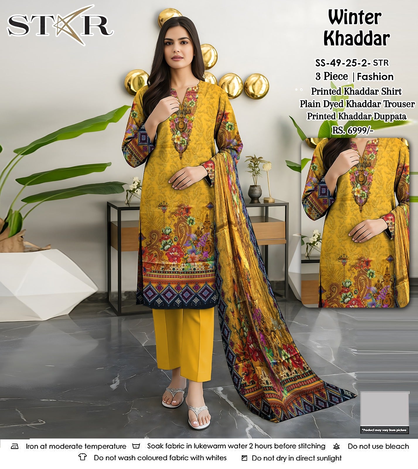 STAR KHADDAR THREE PIECE