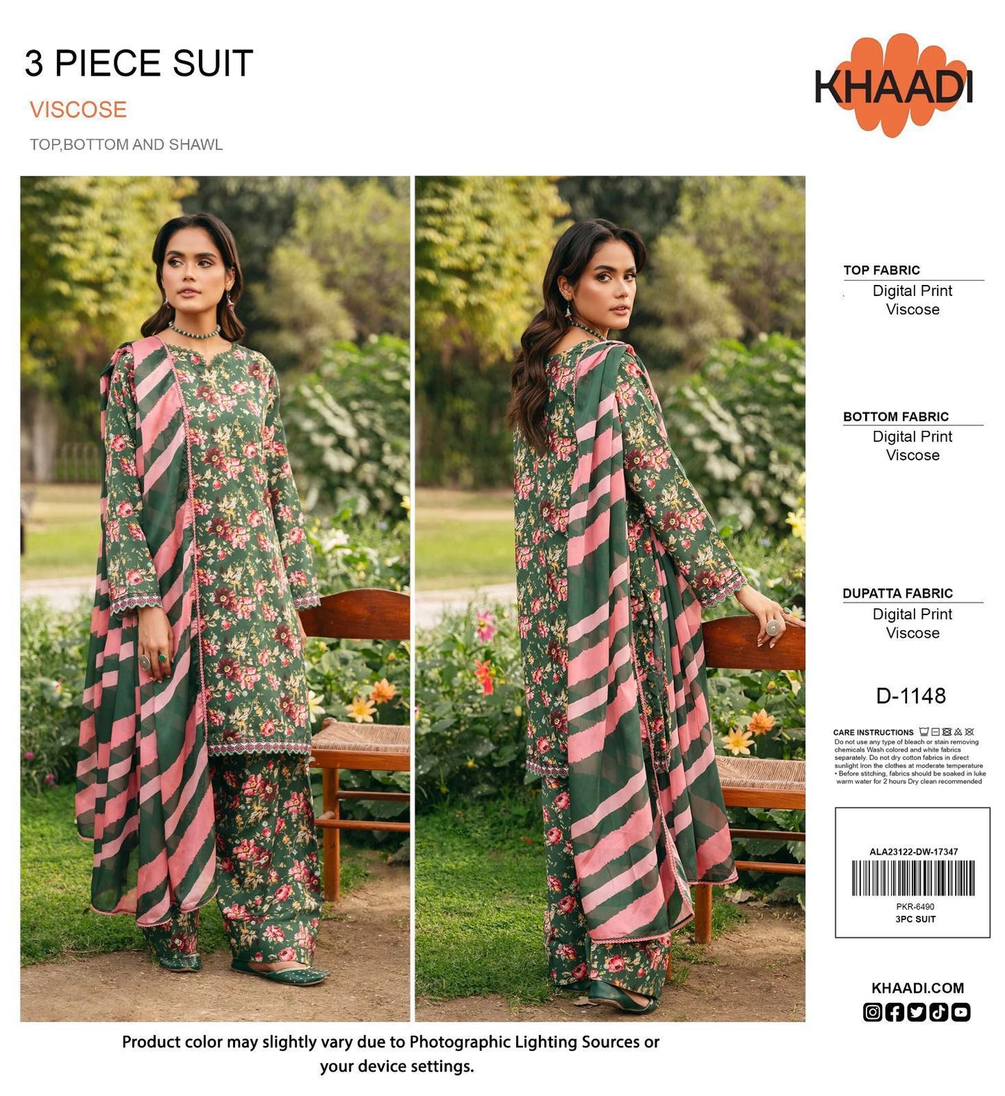 KHAADI LINEN VISCOSE THREE PIECE