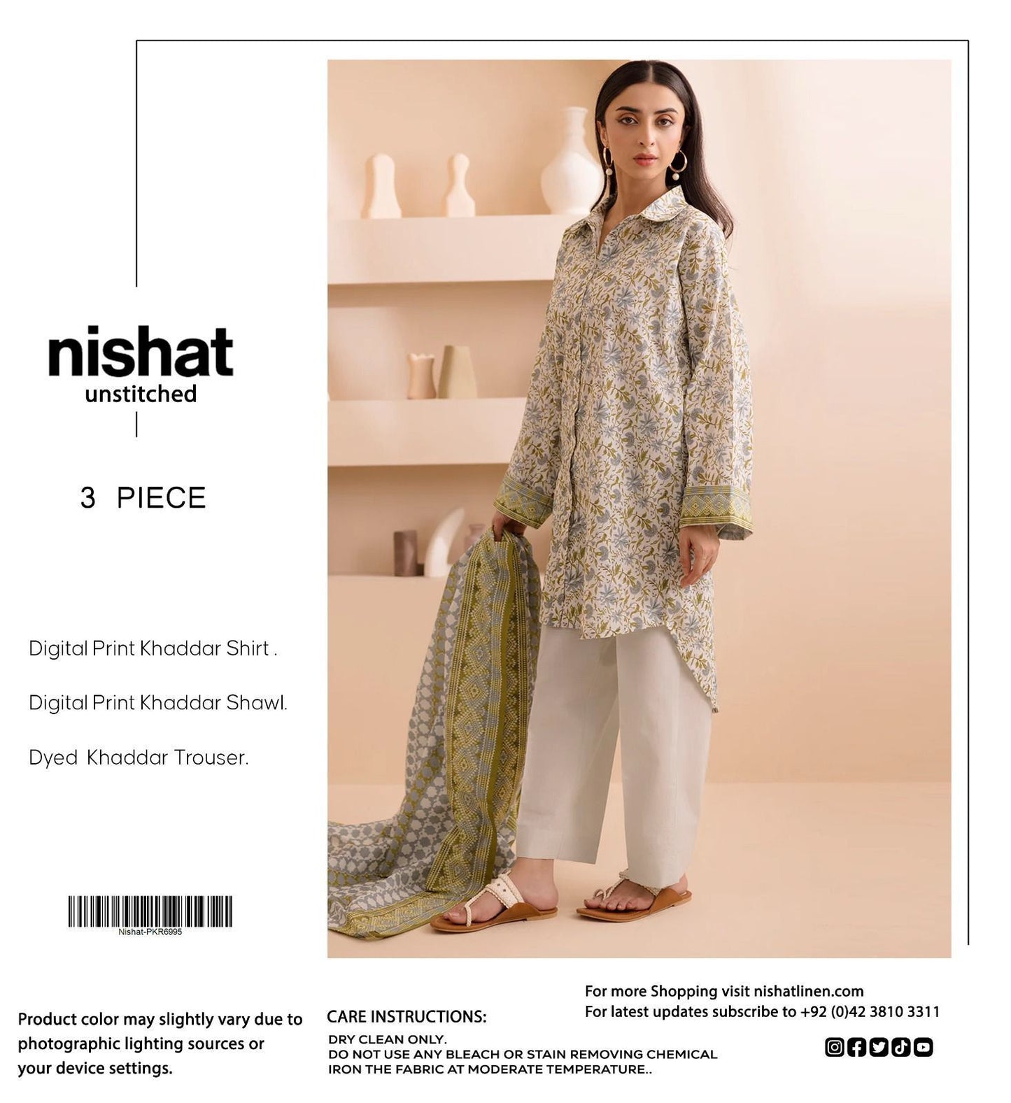 NISHAT KHADDAR THREE PIECE