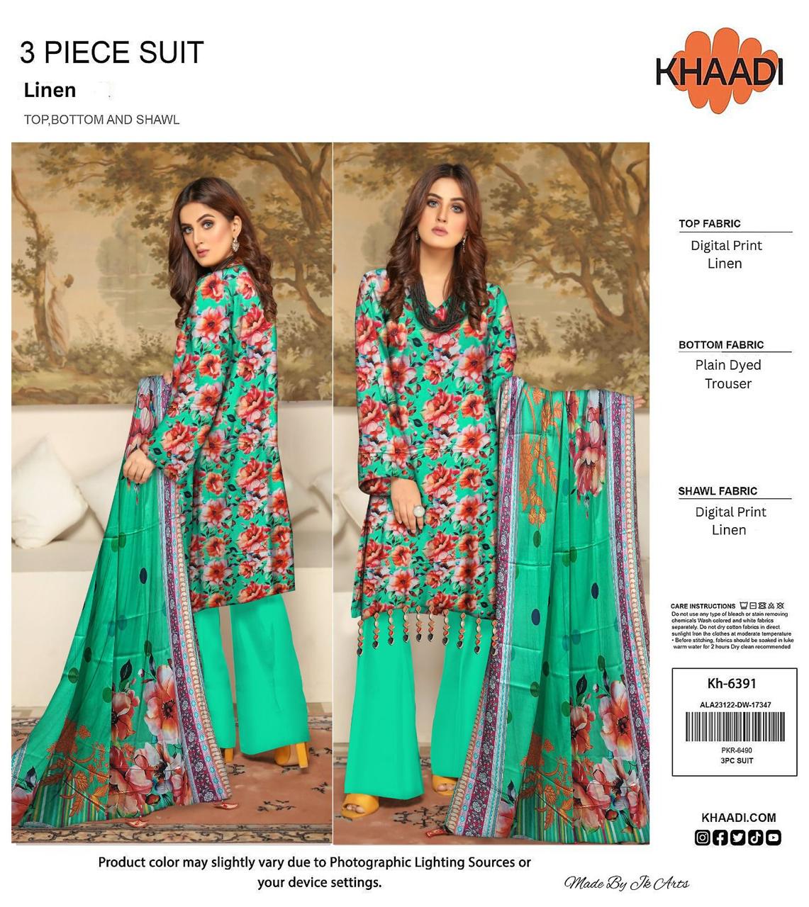 KHAADI LINEN THREE PIECE