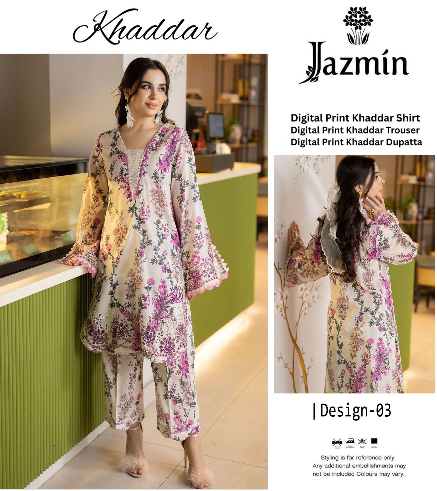JAZMIN KHADDAR THREE PIECE