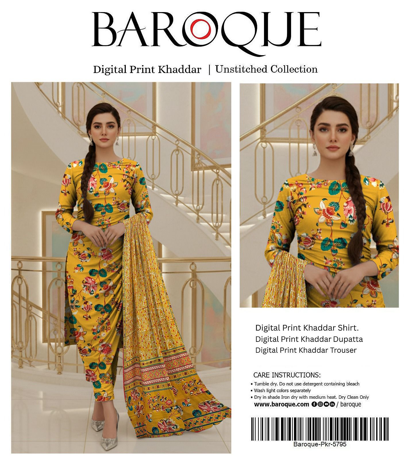BAROQUE KHADDAR THREE PIECE