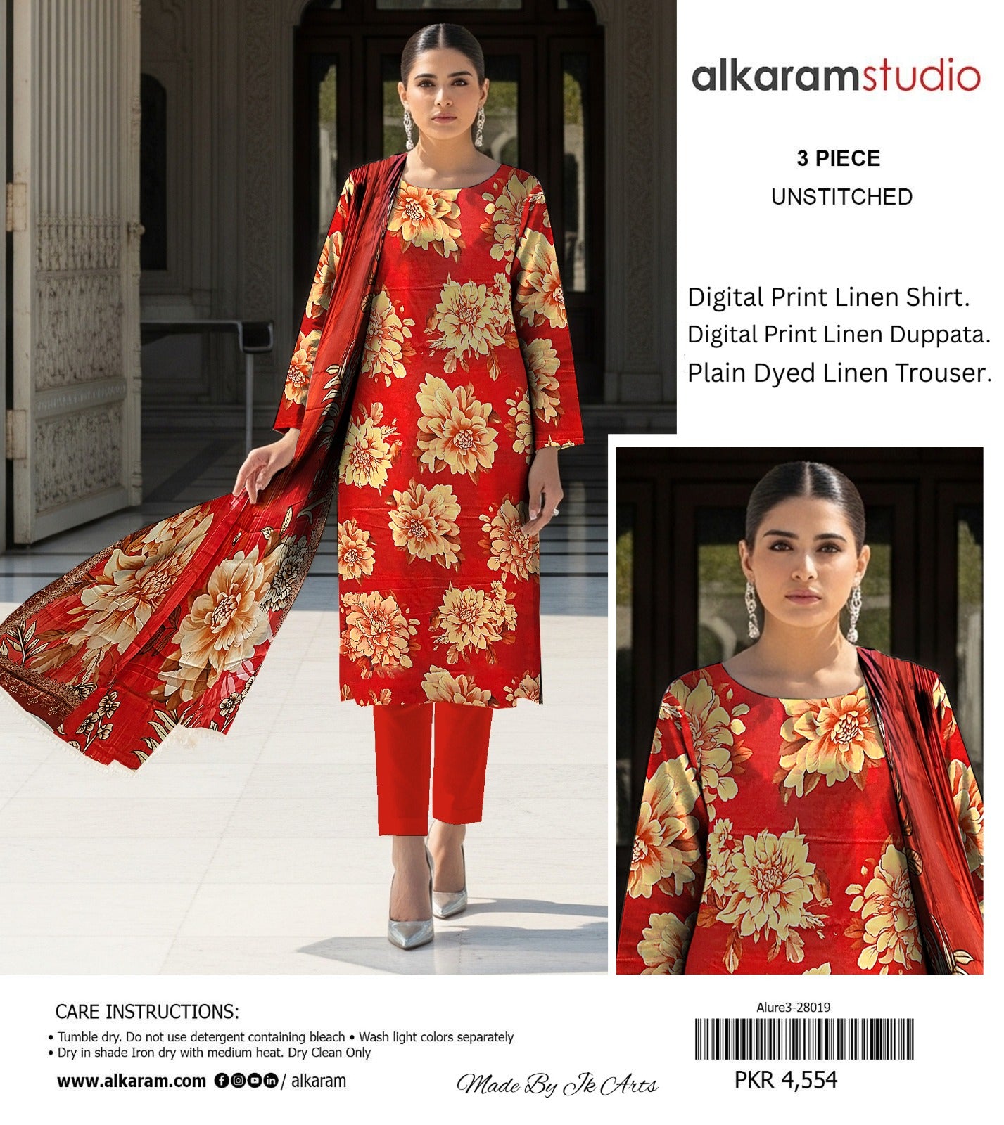 AL KARAM LINEN THREE PIECE