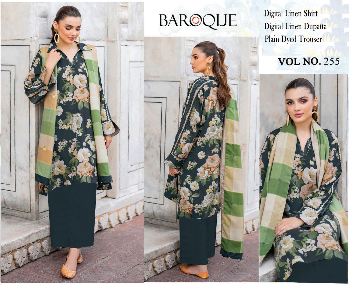 BAROQUE LINEN THREE PIECE