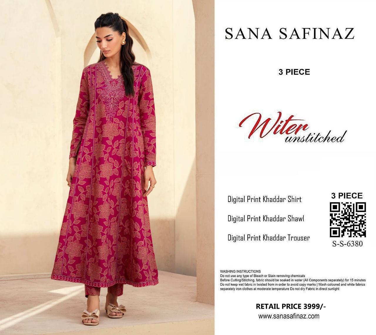 SANA SAFINA KHADDAR THREE PIECE