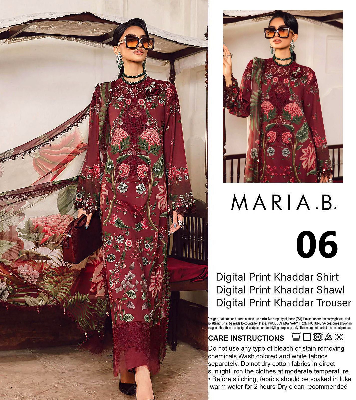 MARIA B KHADDAR THREE PIECE