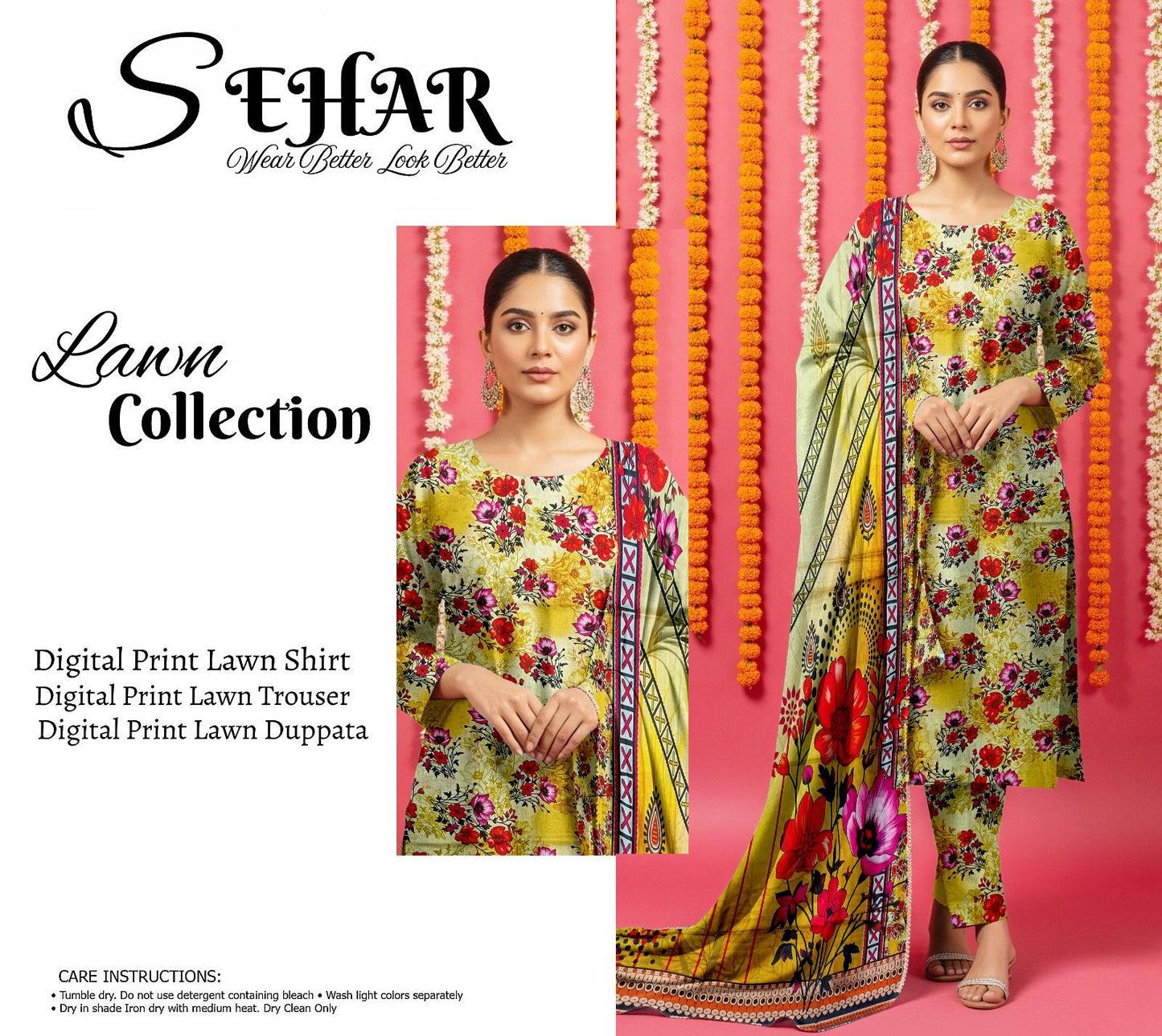 SAHAR DIGITAL LAWN THREE PIECE