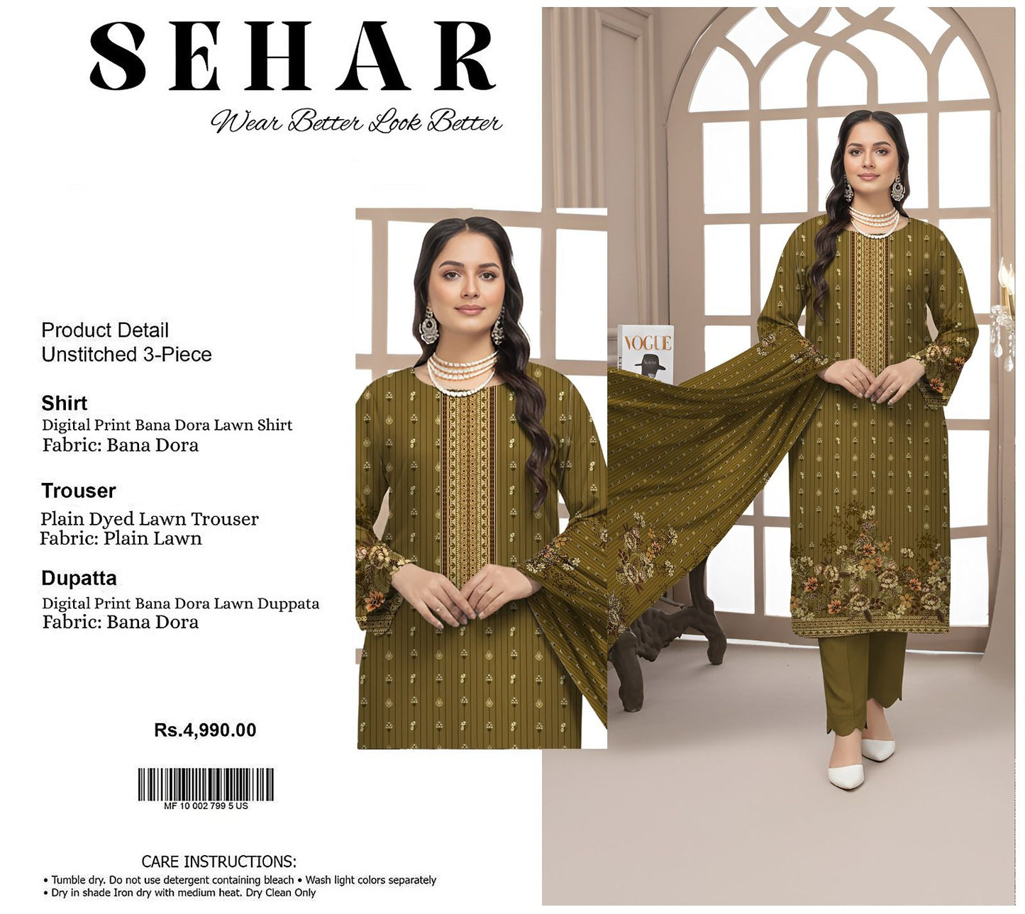SEHAR DORYA LAWN THREE PIECE