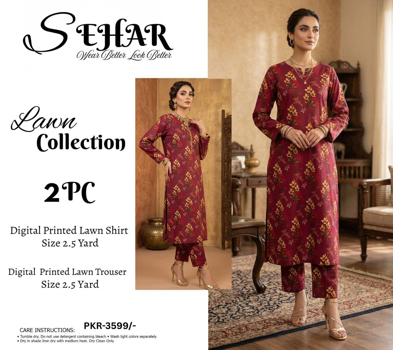 SEHAR LUXURY LAWN TWO PIECE