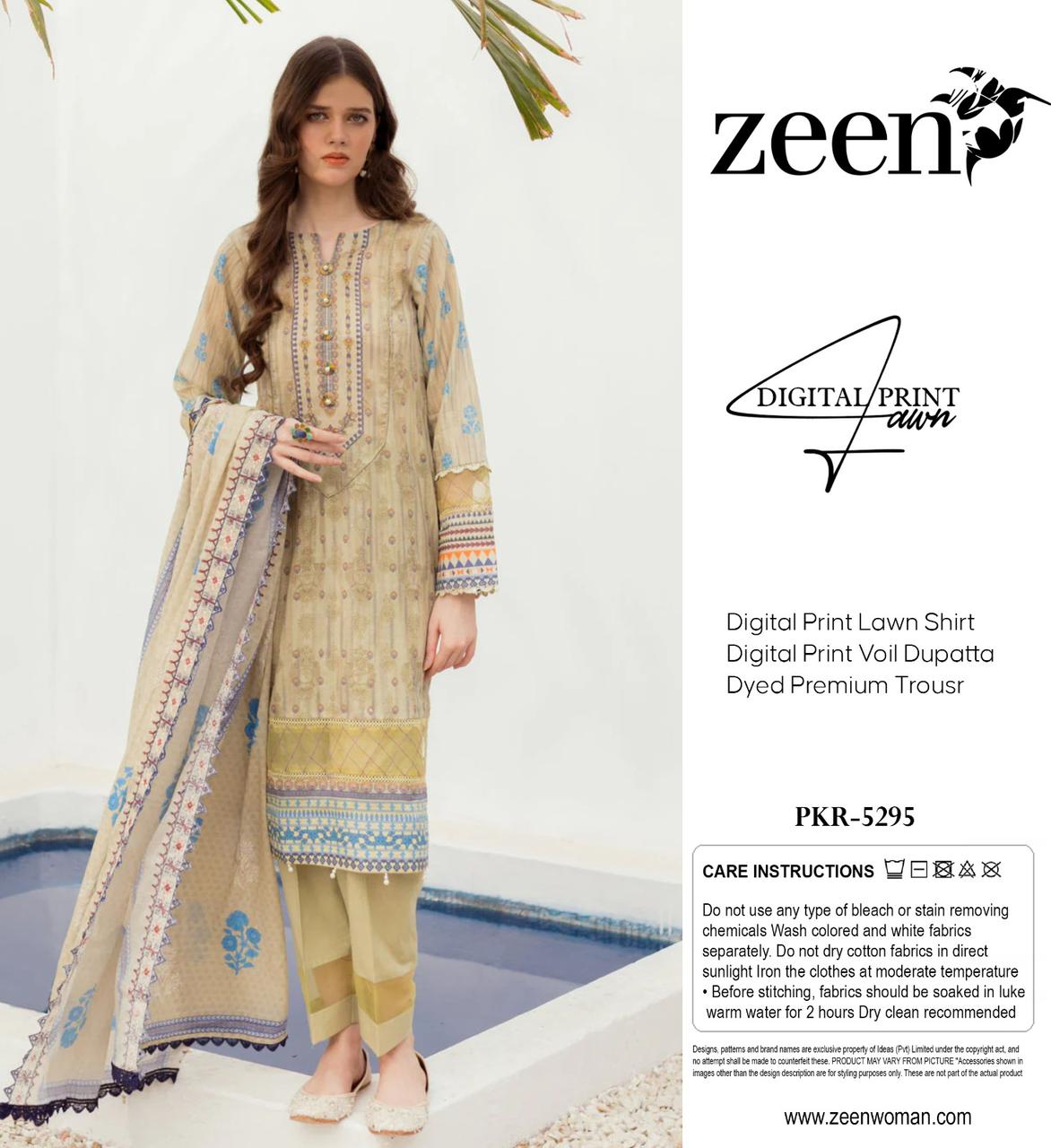 ZEEN LAWN THREE PIECE