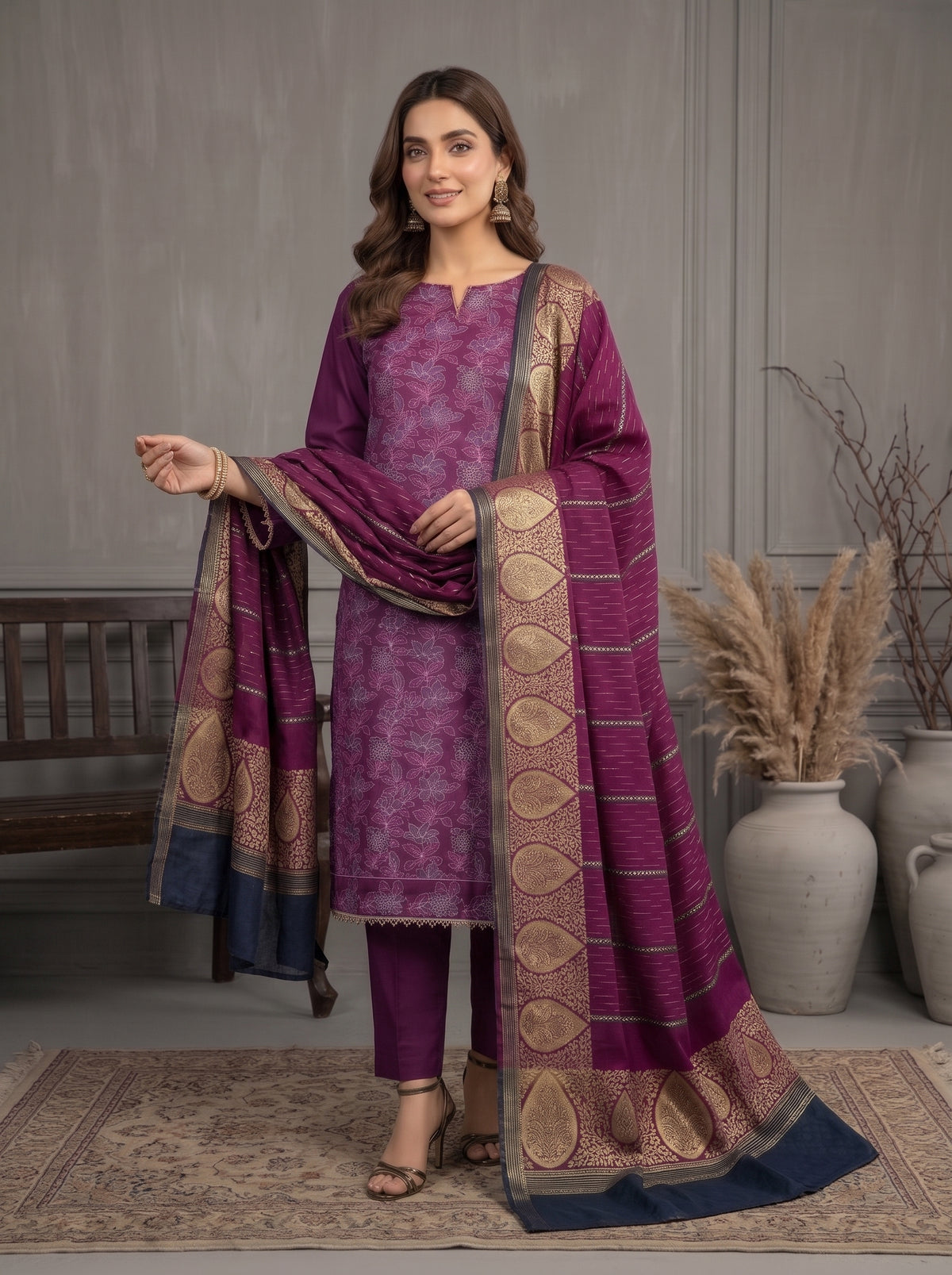 AARZU BY BULANDI EMBROIDERY 3-PIECE
