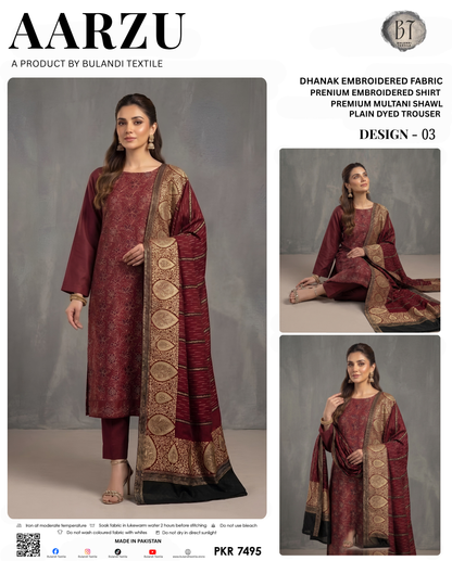 AALFAZ BY BULANDI EMBROIDERY 3-PIECE