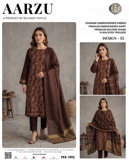 AARZU BY BULANDI EMBROIDERY 3-PIECE