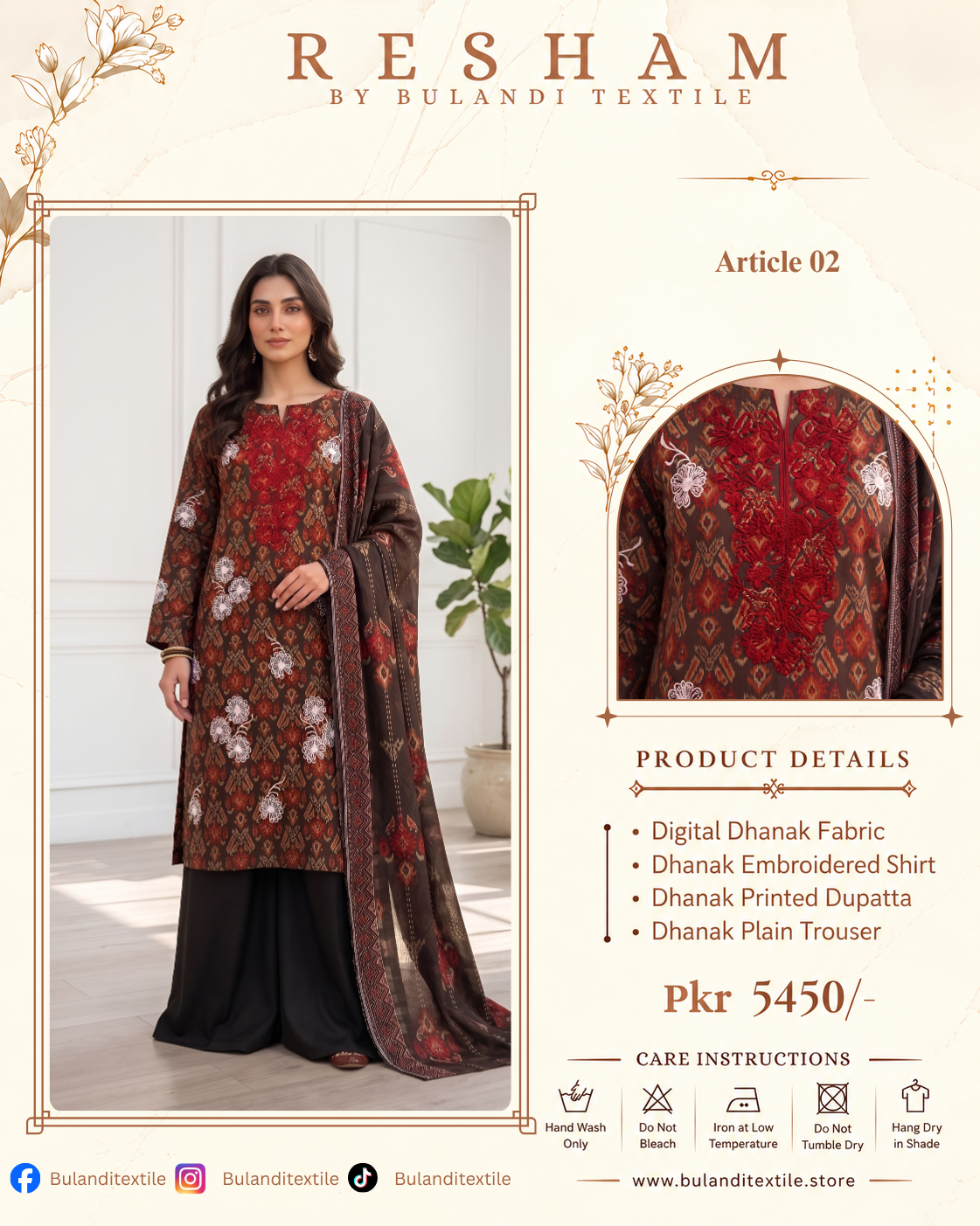 RESHAM BY BULANDI EMBROIDERY 3-PIECE