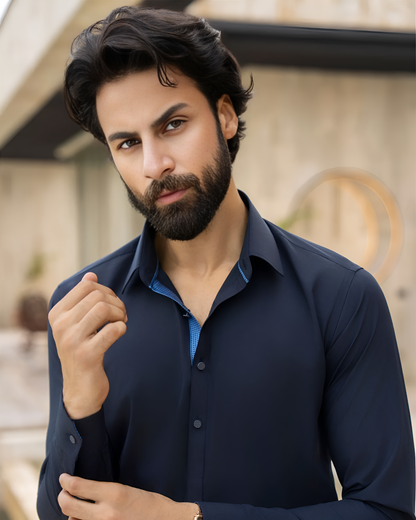 NAVY BLUE WASHING WEAR UNSTITCHED