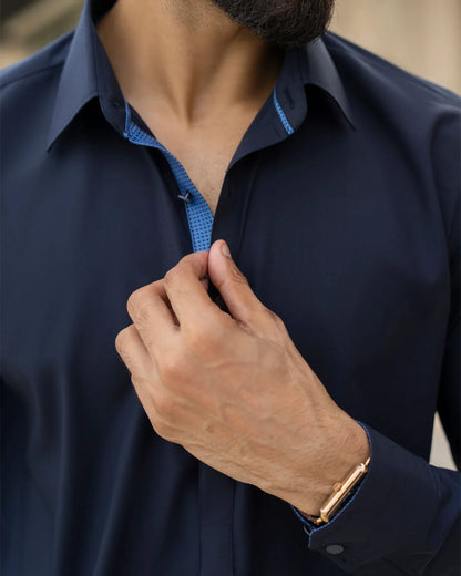 NAVY BLUE WASHING WEAR UNSTITCHED