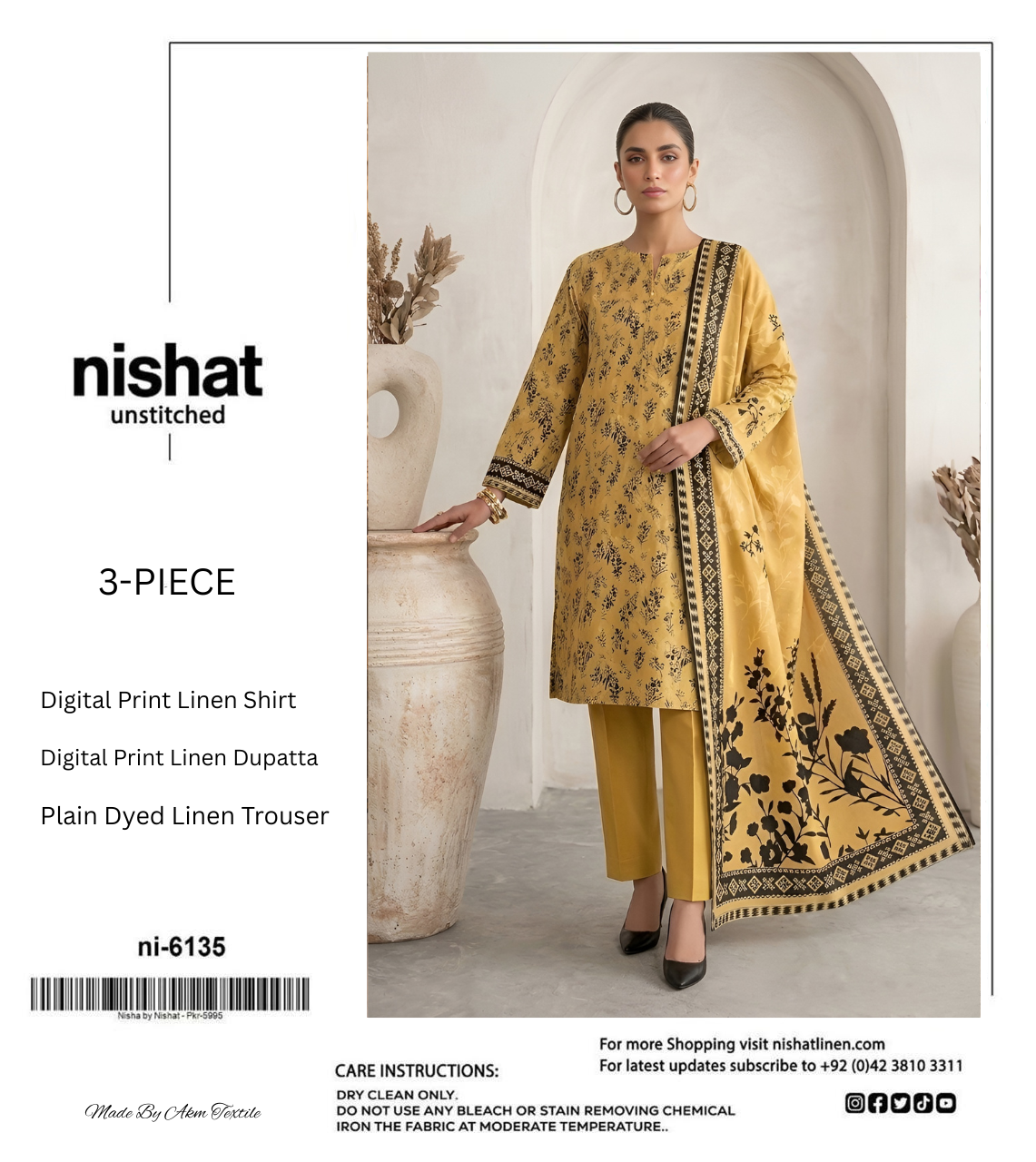 NISHAT LINEN THREE PIECE