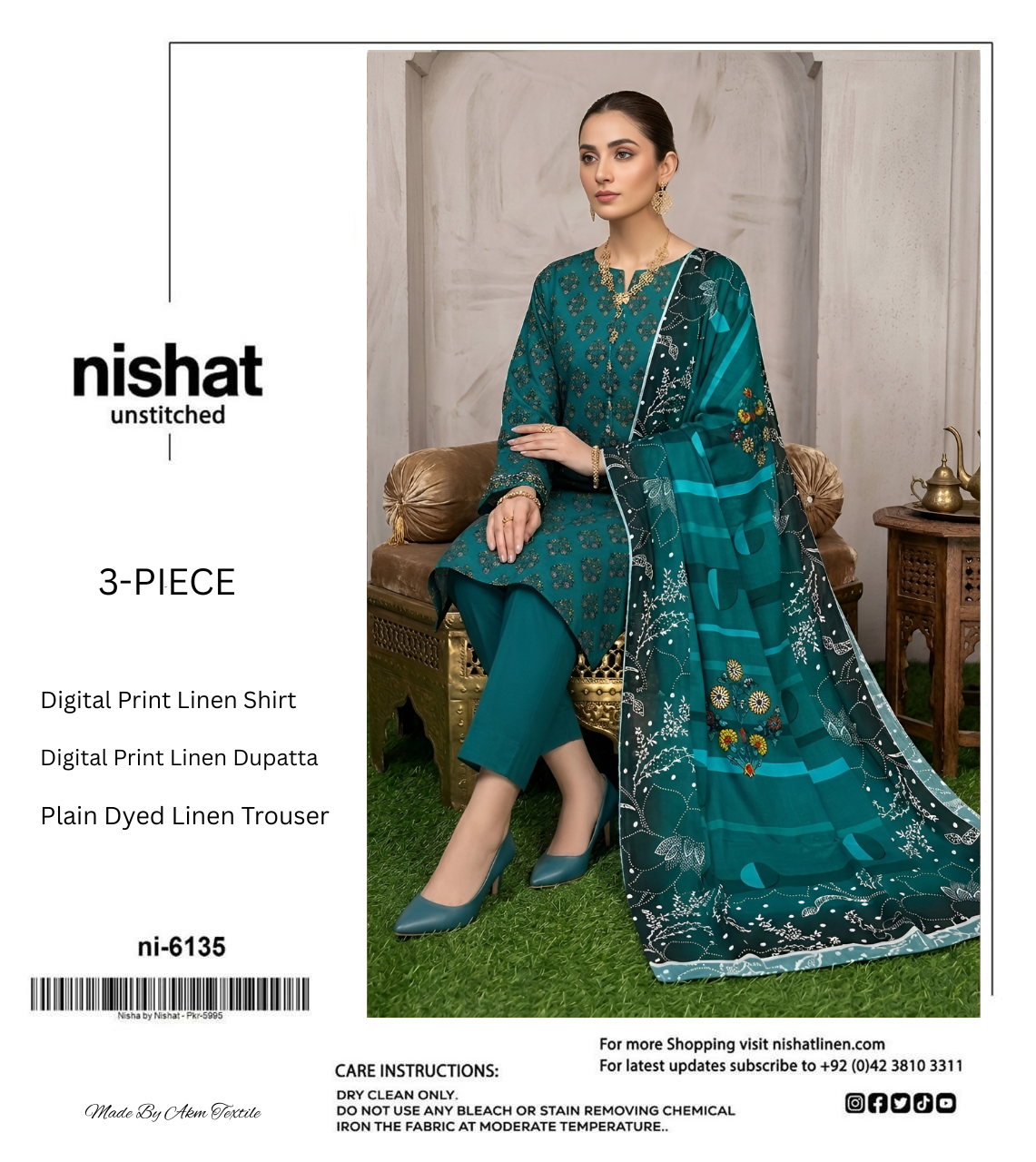 NISHAT LINEN THREE PIECE