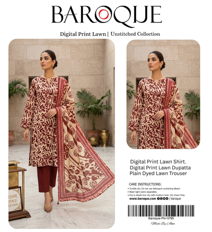 BAROQUE LAWN THREE PIECE