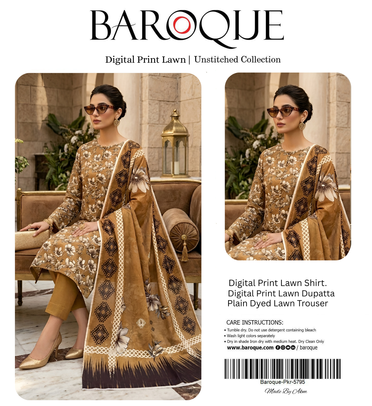 BAROQUE LAWN THREE PIECE