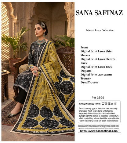 SANA SAFINA LAWN THREE PIECE