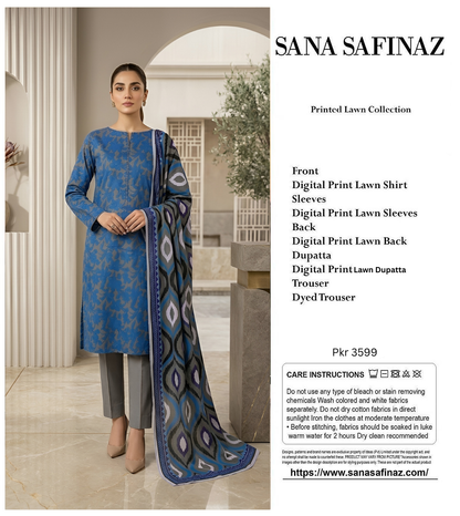 SANA SAFINA LAWN THREE PIECE