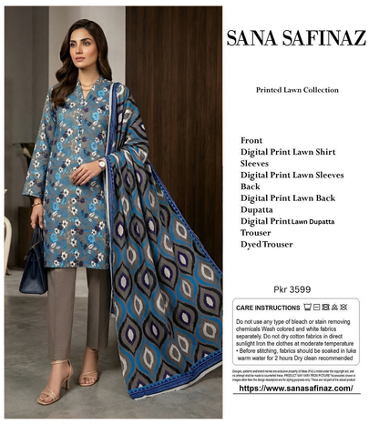 SANA SAFINA LAWN THREE PIECE