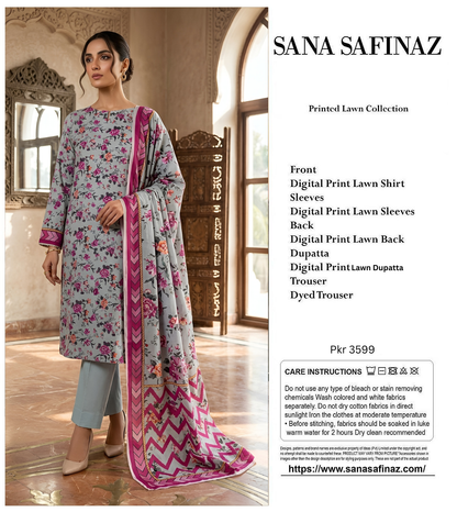 SANA SAFINA LAWN THREE PIECE