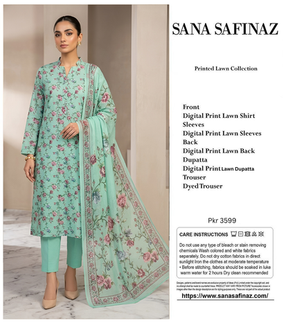 SANA SAFINA LAWN THREE PIECE