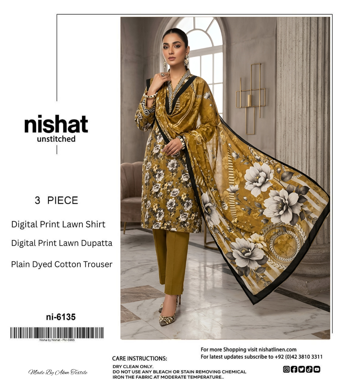 NISHAT LAWN THREE PIECE