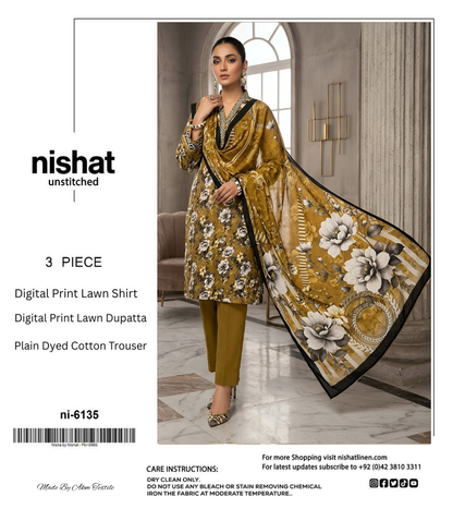 NISHAT LAWN THREE PIECE