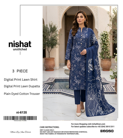 NISHAT LAWN THREE PIECE