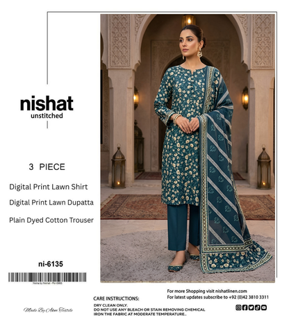 NISHAT LAWN THREE PIECE