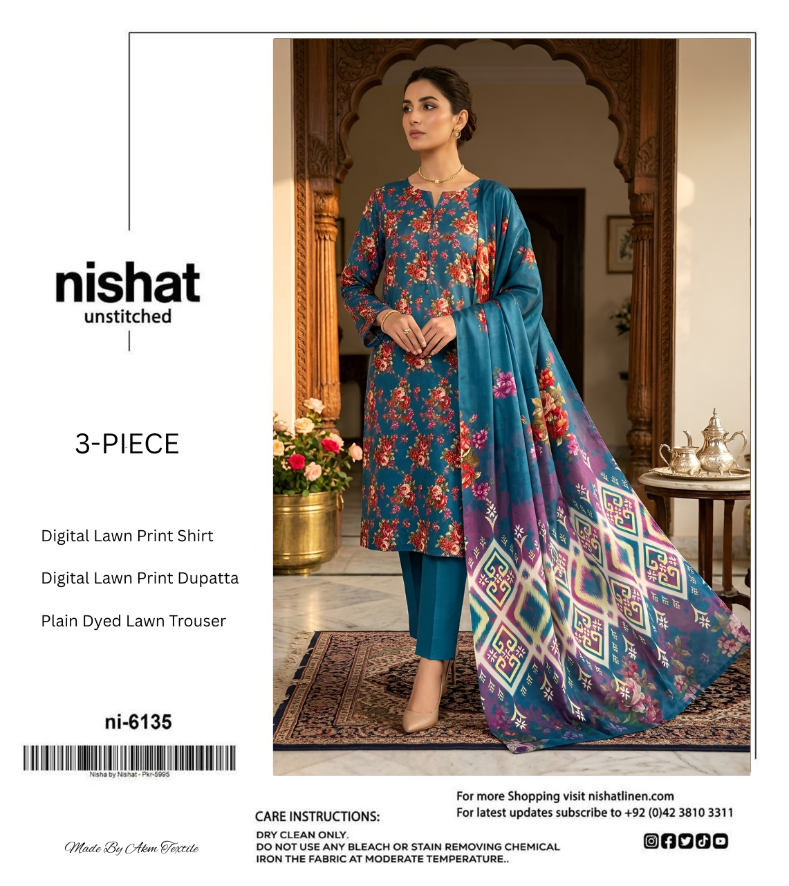 NISHAT LAWN THREE PIECE