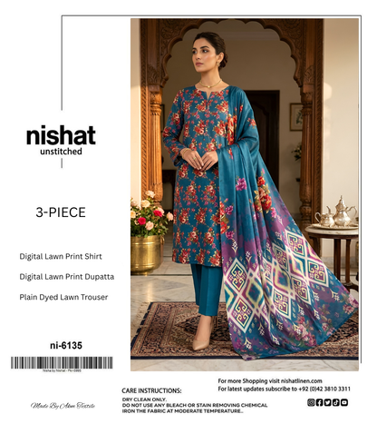 NISHAT LAWN THREE PIECE