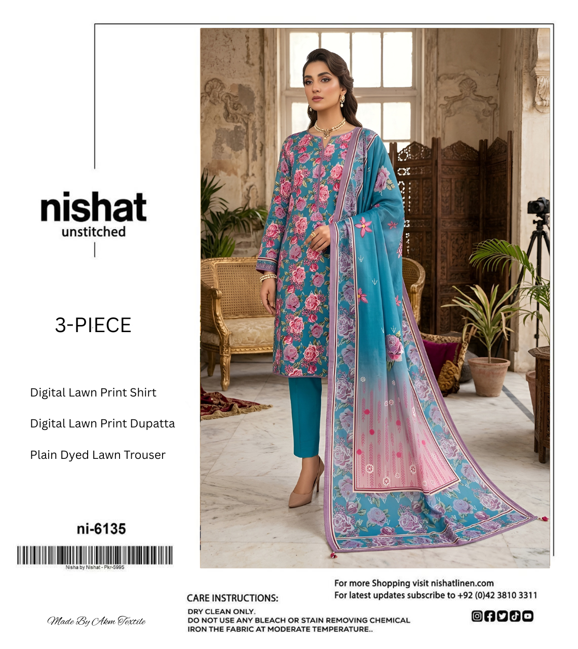 NISHAT LAWN THREE PIECE