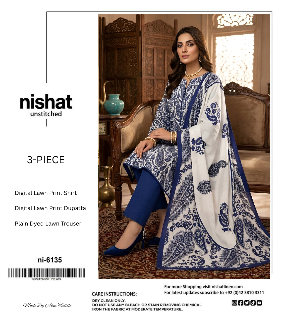 NISHAT LAWN THREE PIECE