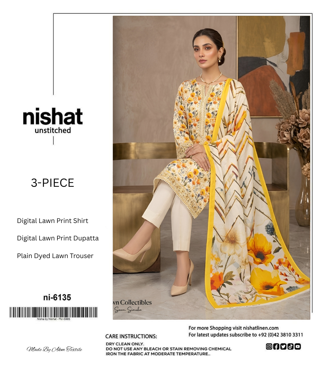 NISHAT LAWN THREE PIECE