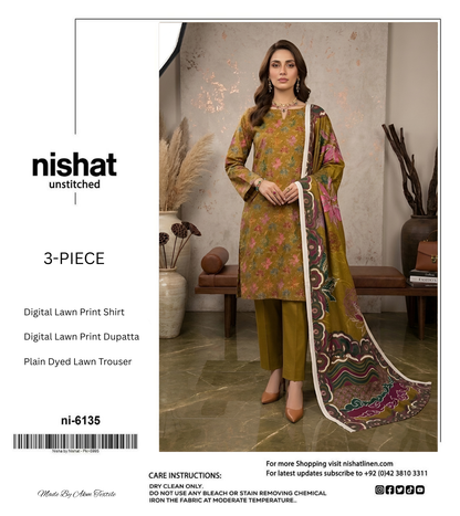 NISHAT LAWN THREE PIECE