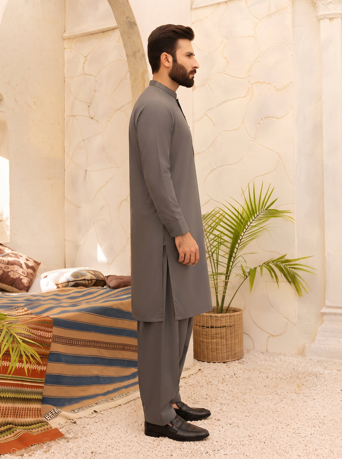 CHARCOAL GREY WASHING WEAR UNSTITCHED