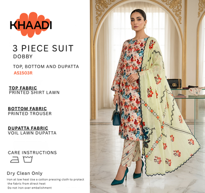 KHAADI LAWN THREE PIECE