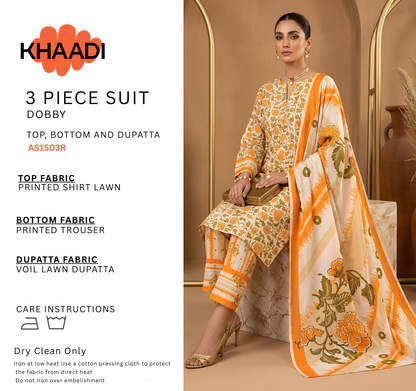 KHAADI LAWN THREE PIECE