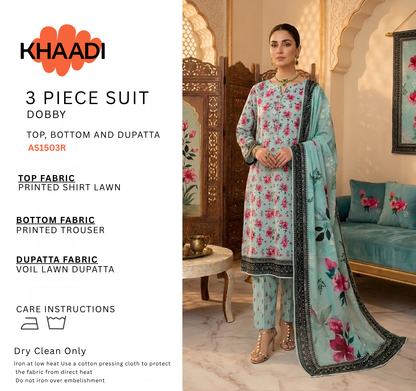 KHAADI LAWN THREE PIECE