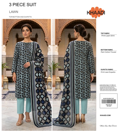 KHAADI LAWN THREE PIECE