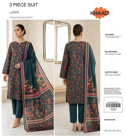 KHAADI LAWN THREE PIECE