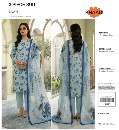 KHAADI LAWN THREE PIECE